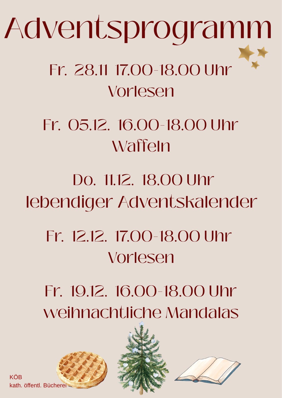 Adventsprogramm für Dezember 2025.